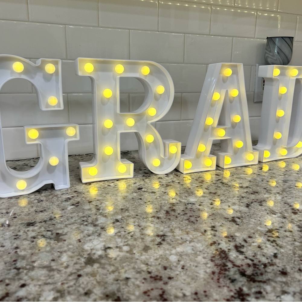 GRAD lighted letters
